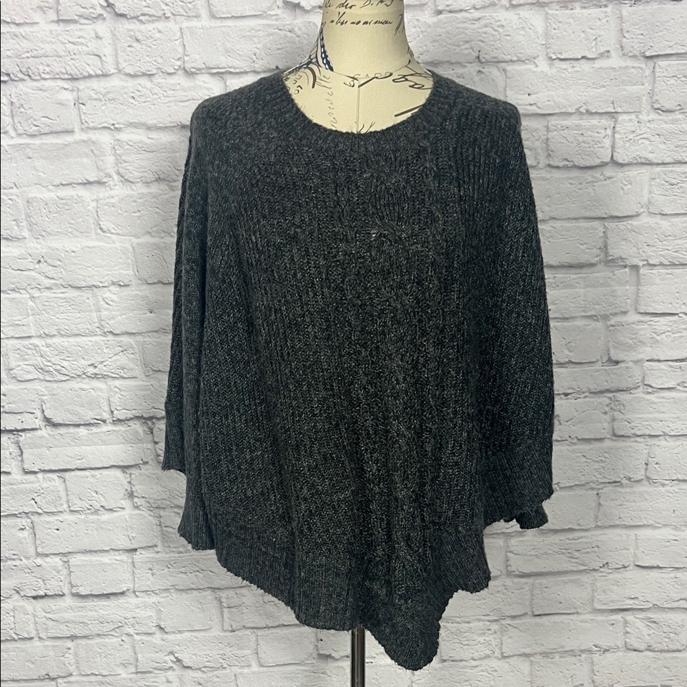 Daisy Fuentes Dark Gray Poncho Sweater